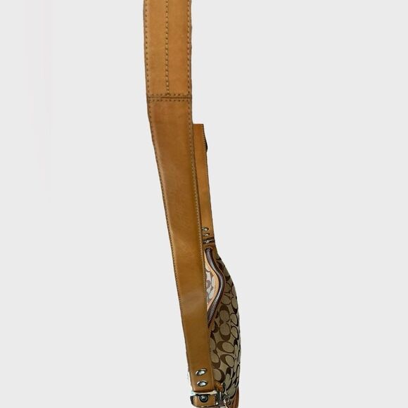 Coach Signature Leather Slim Crossbody Shoulder Bag Vintage M04K 9362 Khaki - Picture 14 of 16